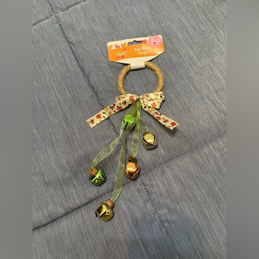 Festive Fall Door Hanger with Bells NWT